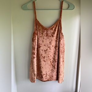 (SOLD) Lock and Love 90s Rose Gold Velvety Cami/Tank